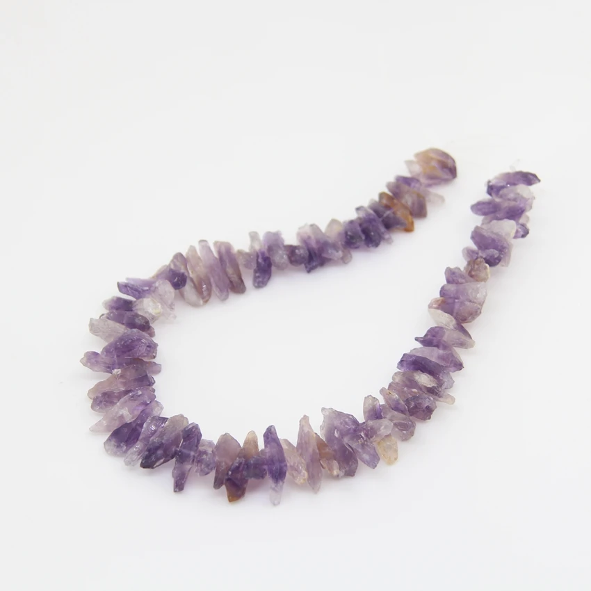 

Natural Raw Amethysts Tumbled Nugget Beads,Center Drilled Rough Crystal Cut Chips, for Necklaces Bracelet Earring Jewelry Make