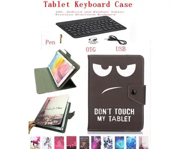 

Bluetooth Keyboard Case for Huawei MediaPad T3 10 AGS-W09/AGS-L09 9.6 Inch Tablet Keyboard Stand PU Leather Magnetic Cover + Pen