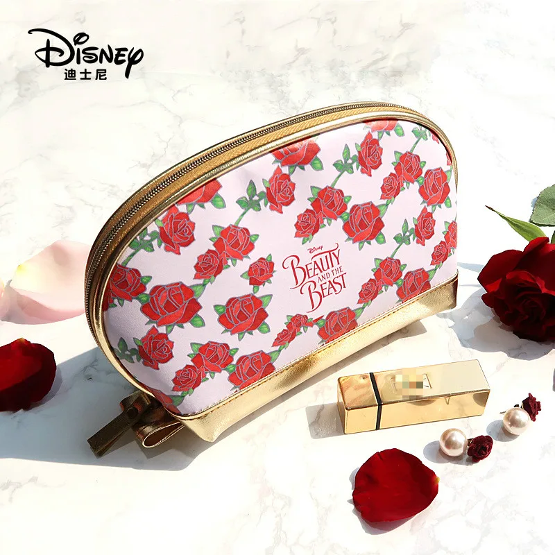 

Disney Genuine Beauty and the Beast Large-capacity Shell Bag Simple Makeup Storage Bag Portable Lady Clutch Fashion Gift