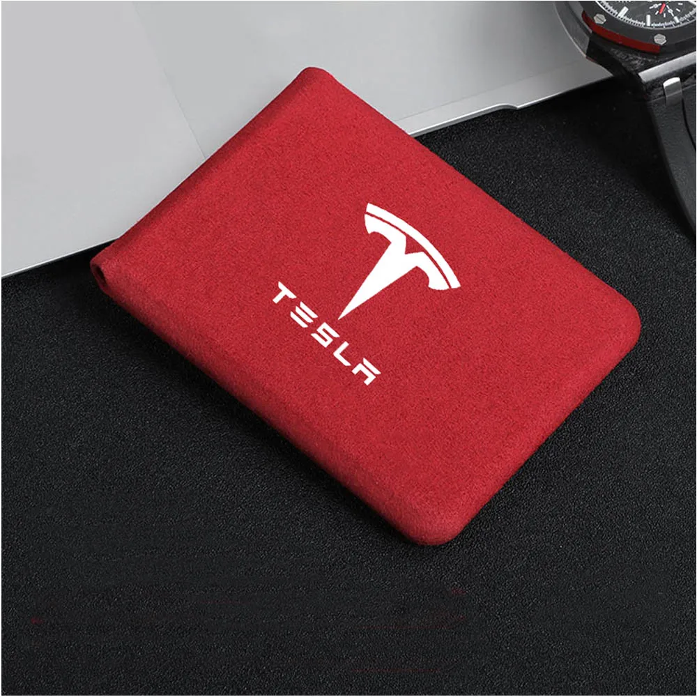 Red Горячая Распродажа, авто стиль, сумка, карта, посылка, наклейки для водительских прав, кошелек из натуральной кожи для Tesla, модель 3 S X - Название цвета: Red