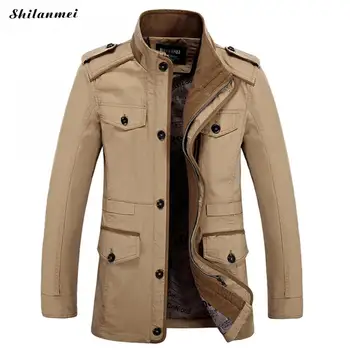 

2019 Autumn Winter Pockets Lapel Men's Jacket Plus Size Casual Jacket Men Solid Khaki High Quality Coat Men 4xl Chaqueta Hombre