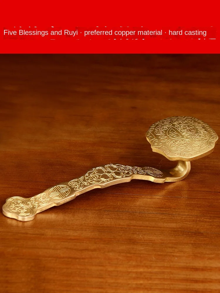 

Chinese Style Copper Sceptre Border Decoraive Hangings Small Size Copper Sceptre Border Hand Pieces Home Decoration Technology