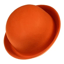 Модная винтажная женская шляпа-купол, шляпа Боулер Дерби, головной убор оранжевого цвета