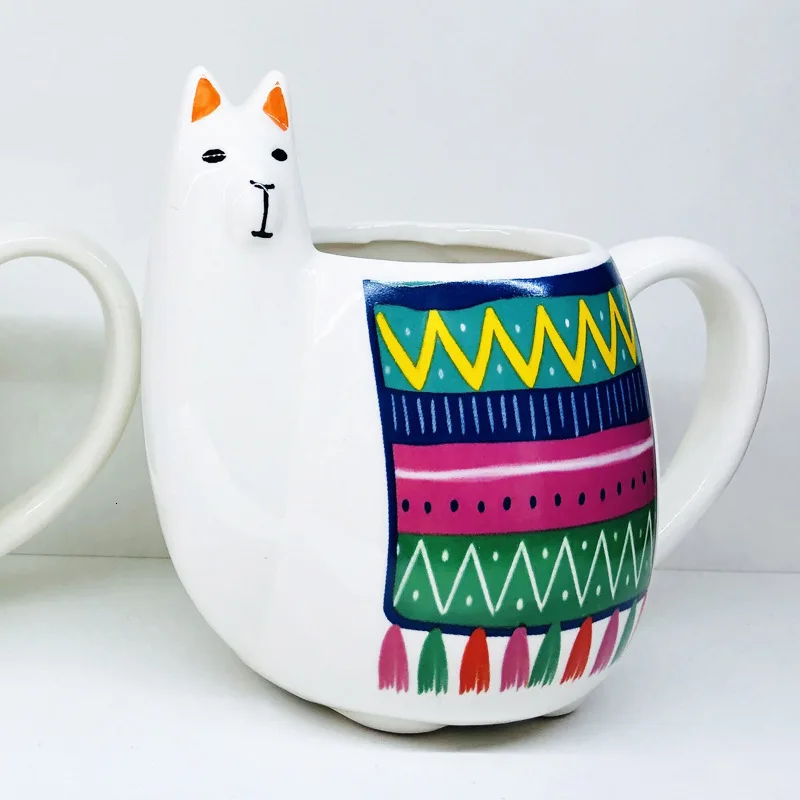 3d Alpaca Modeling Ceramics Coffee Mug Personality Animal Lamb Coffee Cup Breakfast Cappuccino Latte Coffee Milk Cups Teacup