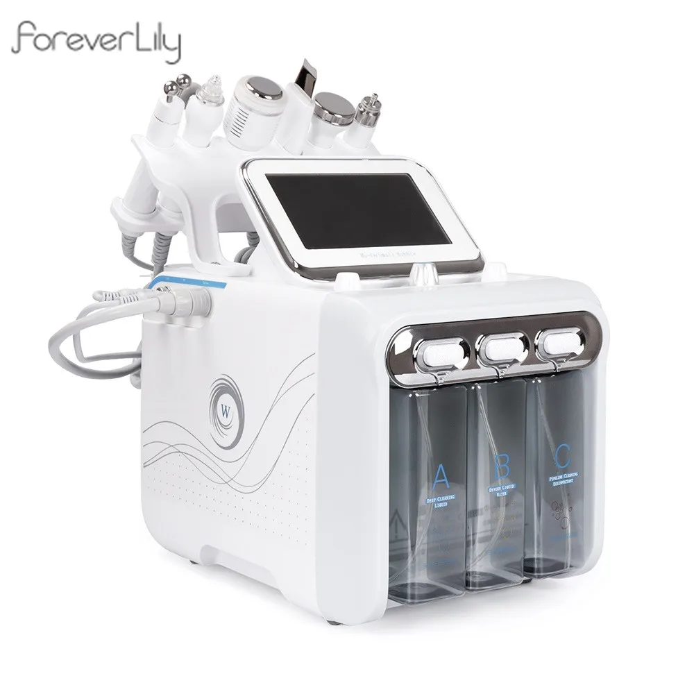 US $150.99 6IN1 MultiFunction Small Bubbles Facial Deep Clean Machine SPA Beauty Salon RF Ultrasonic Massager Hydrogen Oxygen Water Jet