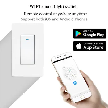 

US wifi light switch wall touch wireless smart light switch voice timer app 1 gang works with Alexa Google home