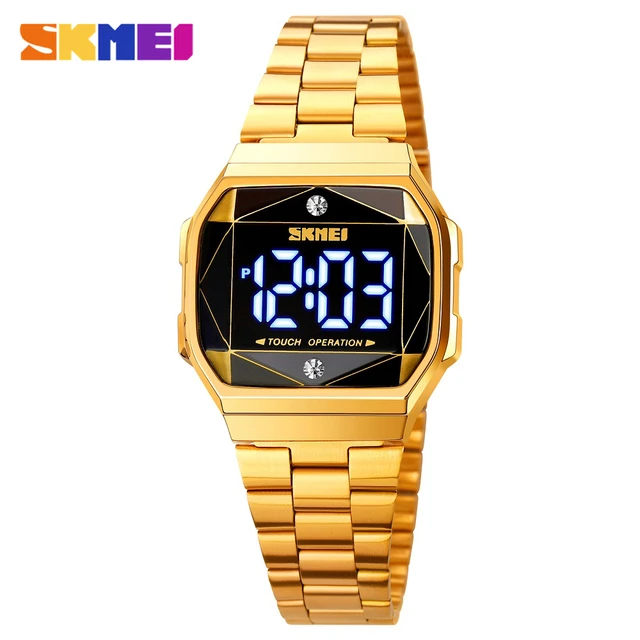 Skmei luxus edelstahl countdown uhr damen mode sport armbanduhr wasserdicht  klein zifferblatt chrono digital uhr - AliExpress