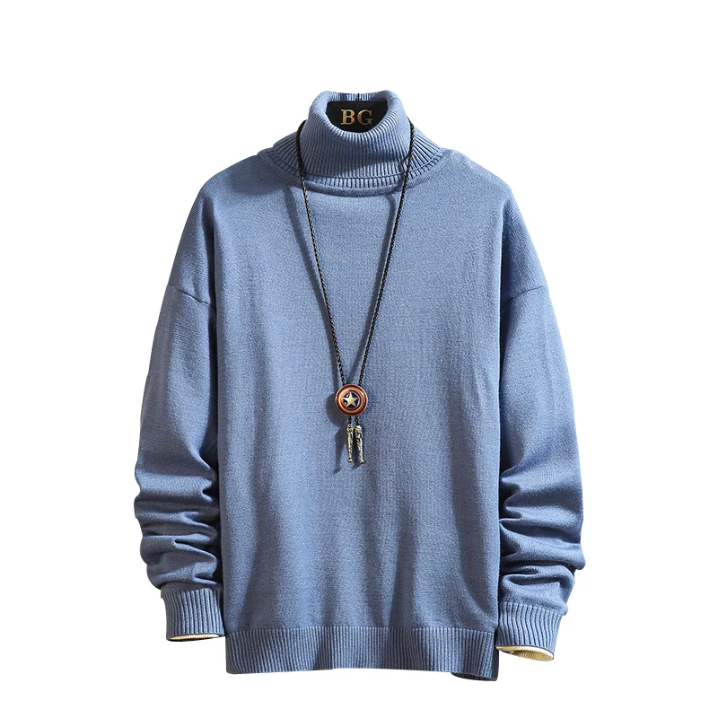 ^Cheap 2019 Autumn Winter Christmas Casual O-Neck Patchwork Pullover Sweater Men Turtleneck Fashion Brand Warm Pull