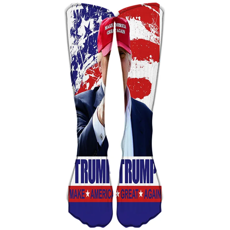 Длинные носки KASURE 3D с забавным принтом президент Дональд Трамп Повседневные для