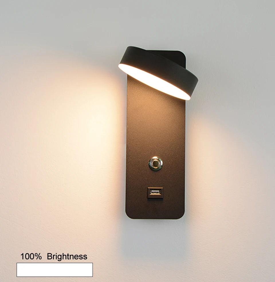 kitchen wall lights Indoor Wall Lamps With Switch And USB Interface Fashion LED Dimming Wall Lights Fixture Corridor Aisle Beside Wall Sconce bedside wall lights