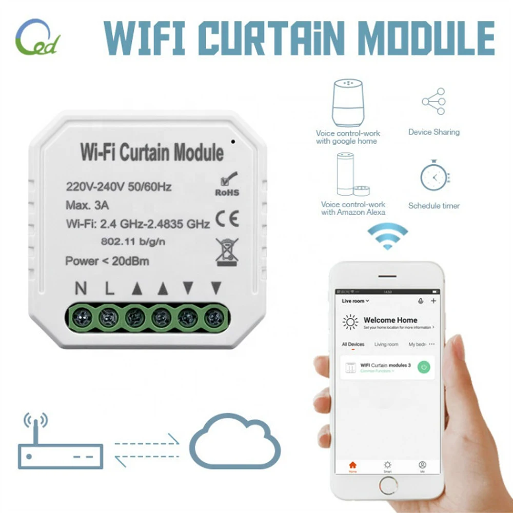 Интеллектуальная жизнь Wi Fi занавес модуль переключателя для рулонного затвора