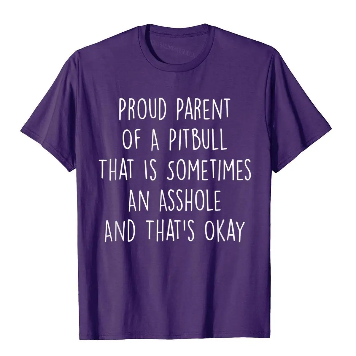 Proud Parent Of A Pitbull That Is Sometimes An Asshole Humor T-Shirt__B9051purple