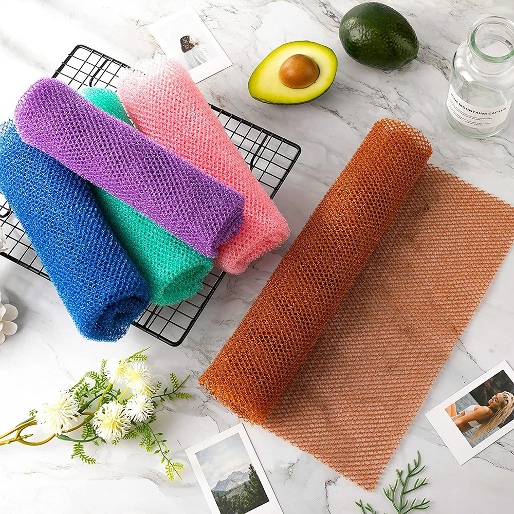 1Pcs African Net Sponge, 30x80cm African Exfoliating Body Net Scrubbing Wash Net Washcloth Long Bathing Sponge Net Shower 6