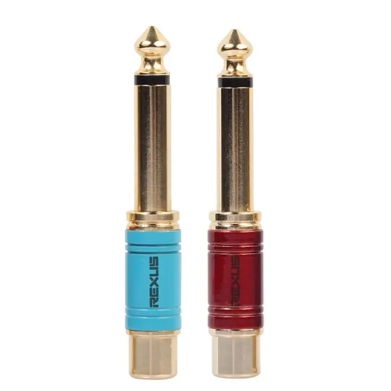 For 6.35mm 1-4inch Male Mono Plug to RCA Female Audio Adapter Converter Connector Adapter Audio