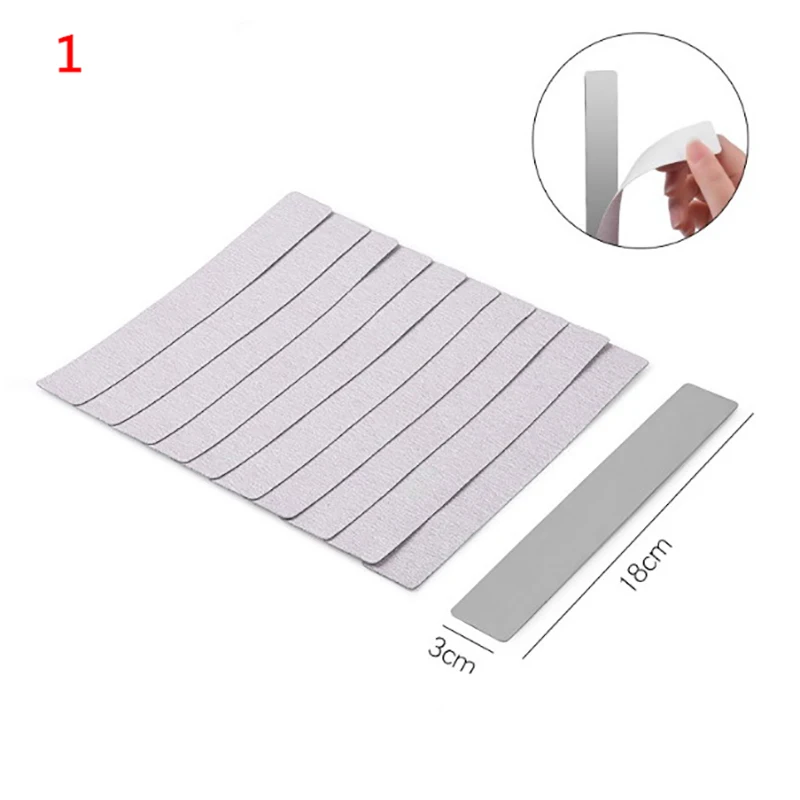 as shown 10pcs/set Sandpaper Nail File Replacement Pads Double Sided Nail Files Stainless Steel Plate Nail Art Sanding File Set - Цвет: as shown