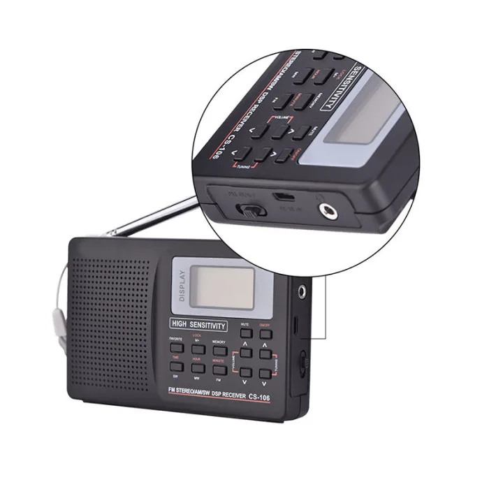 Полный диапазон AM/SW/LW/tv/FM радио звук полный частотный приемник приема FM радио с синхронизацией будильник портативное радио