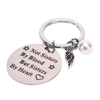

NEW Best Friends Keychain "not Sisters By Blood But Sisters By Heart" Keyring Friendship Jewelry Gift For Women Girls