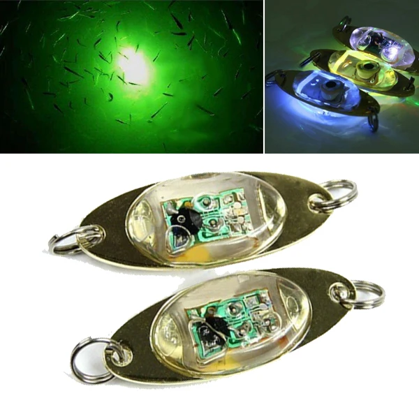 Artificial LED Underwater Eye Shape Fishing Lure Attract Bait Fish Light Lamp