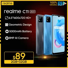 Russian Version realme C11 2021 2GB RAM 32GB ROM 6.5" HD+ Large Display 5000mAh Long-Lasting Battery Support NFC Network
