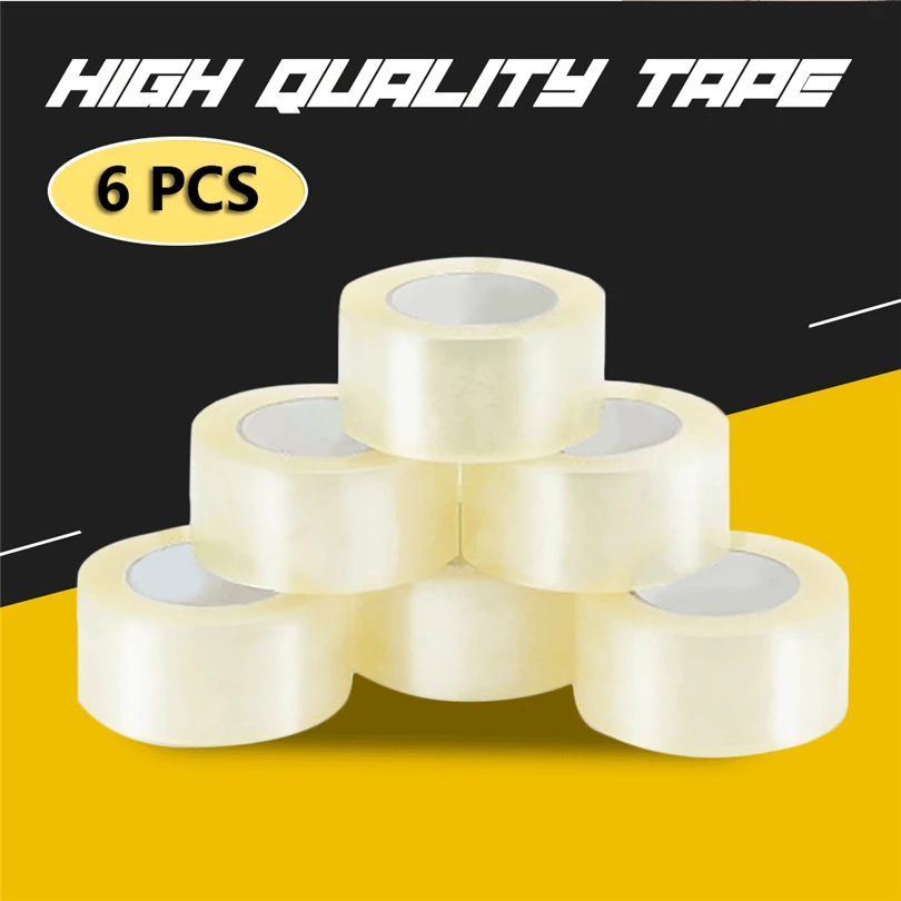 6pcs Packaging Box Sealing Tape Clear Carton Sealing Tape ...