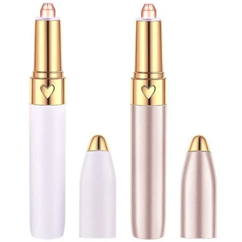 

2set Gold/White USB 150MAh Electric Eyebrow Trimmer Pen Hair Remover Eyebrow Razor/Epilator Painless Multifunction