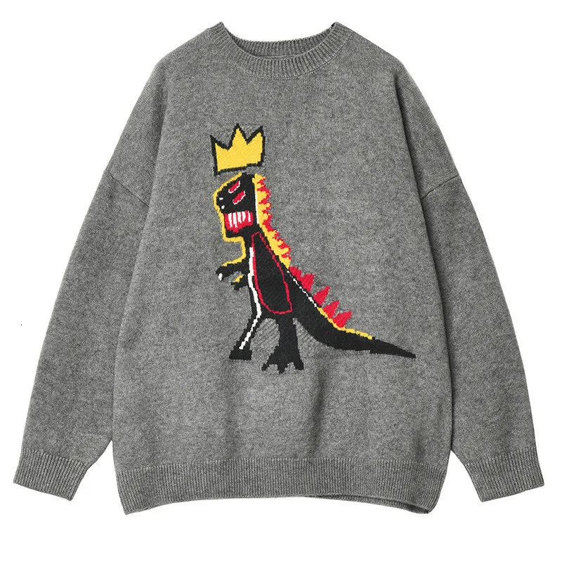 Pattern Big Size Knitting Sweater Loose Fit Round Neck Long Sleeve Women Sweater New Fashion Tide Autumn Winter D149