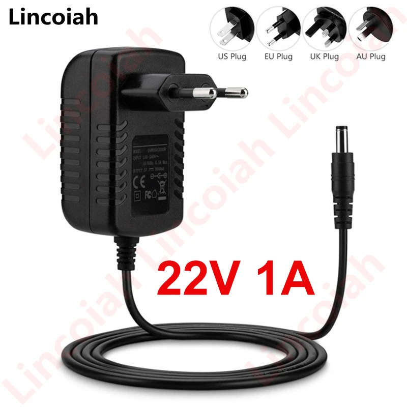 22V 1A 1000mA AC/DC Adapter Power Supply Charger for Vacuum Cleaner Charger DC Plug 5.5*2.5mm usb shaver adapter