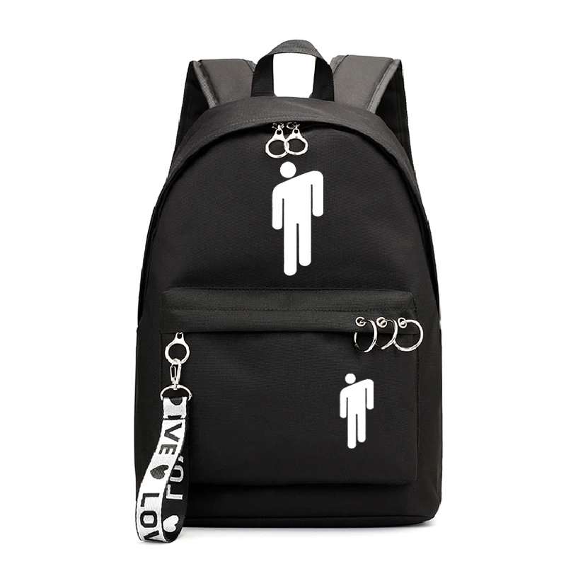 Billie Eilish, школьный рюкзак для девочек, женская сумка для колледжа, сумка для книг, дорожные сумки на плечо, подростковые холщовые рюкзаки, Mochila Escolar - Цвет: Billie Eilish bag 6