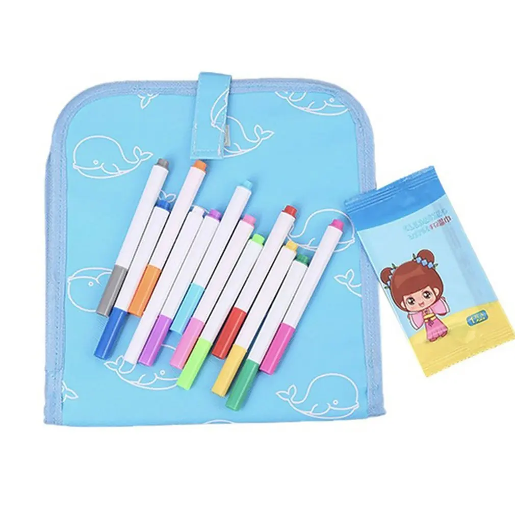 

Children'S Portable Repeated Writing Erasable Graffiti Painting Double-Sided Small Blackboard Watercolor Pen Drawing Board