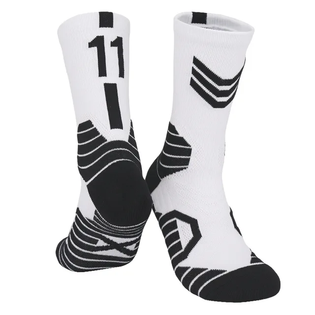 Trendy Man Basketball Socks Long Outdoor Breathable Cycling Socks Anti Slip Profession Basketball Number Men Running Socks B-11