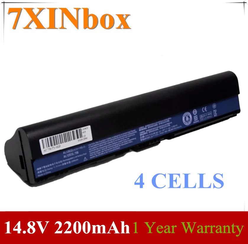 

7XINbox 14.8V 2200mAh Battery AL12X32 AL12A31 For Acer Aspire V5-121 V5-123 V5-131 V5-171 One 725 756 C710 AL12B32 AL12B72