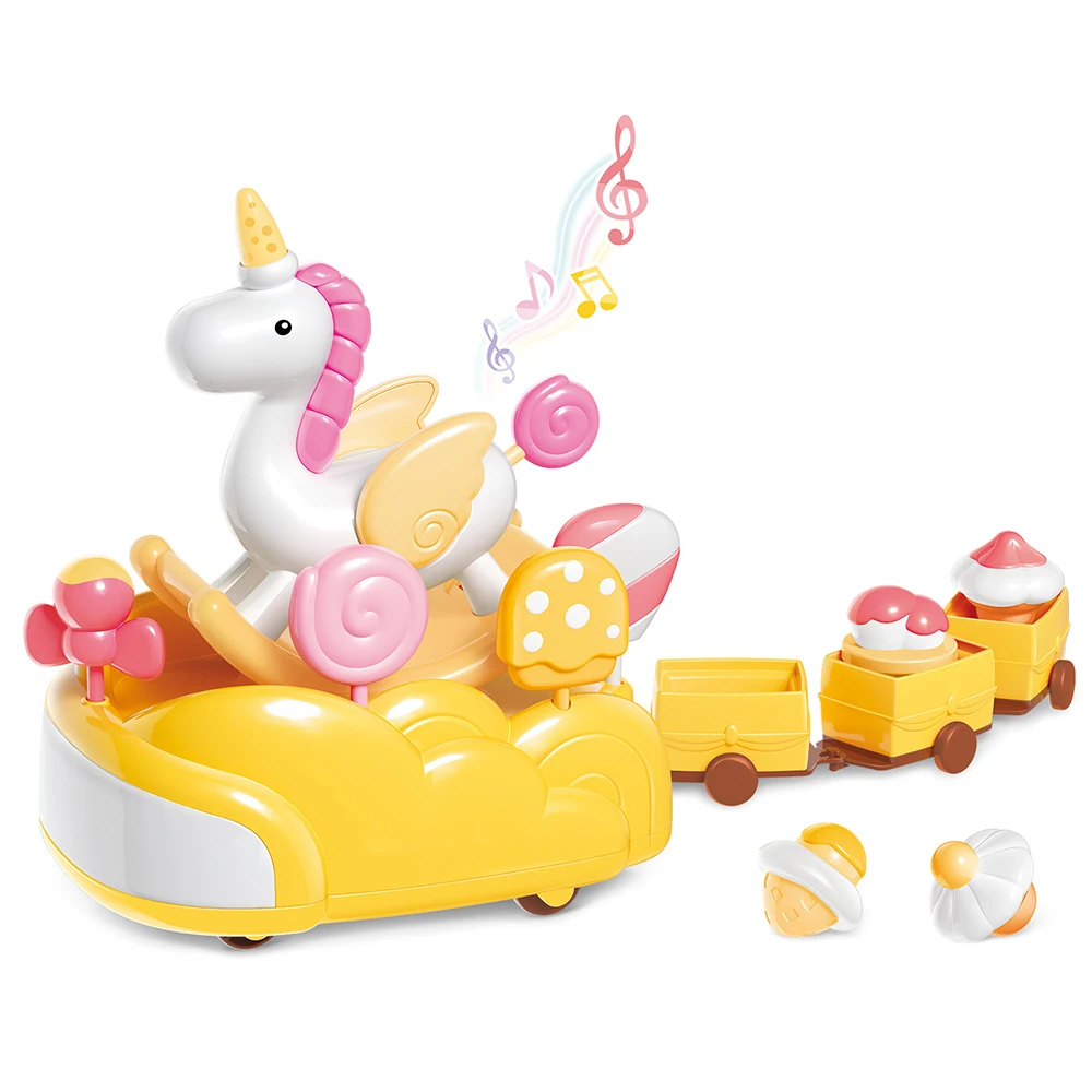 

777-1 Children play games with video games Unicorn music candy ice cream donuts Guide learn to climb the car