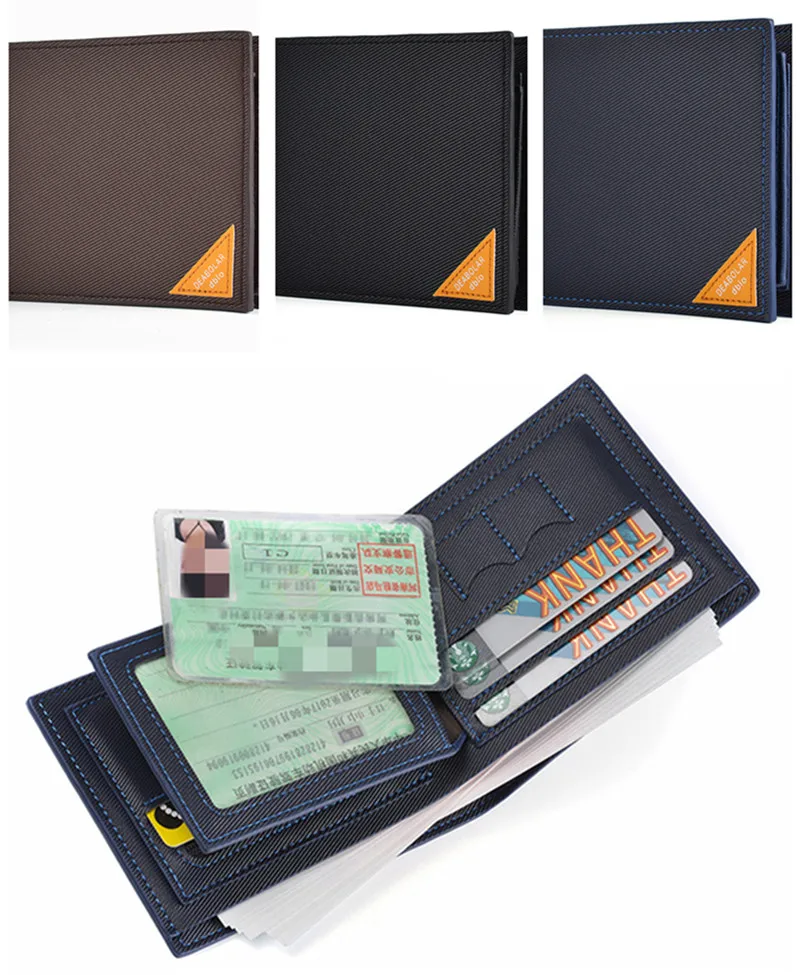 Men's Short Wallet Cross Pattern Three Fold Zipper Coin Purse Multi-Card Slot Driver's License Card Case | Багаж и сумки
