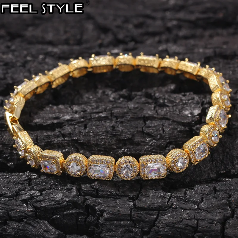 Браслет с квадратными фианитами 8 мм|Цепочки и браслеты| |