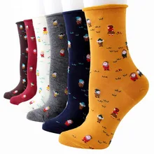 Носки, рождественские носки, 12 пар, модные мужские и женские, унисекс, повседневные, с рождественским принтом, носки средней длины, носки женски