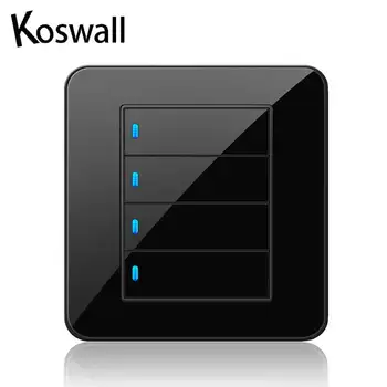 

4 Gang 1 Way Random Click On / Off Wall Light Switch With LED Indicator Acrylic Crystal Panel