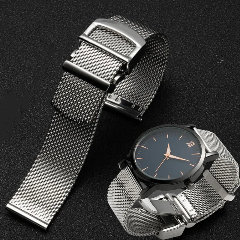 

20mm 22mm Watch Accessories Folding Clasp Milanese Stainless Steel Mesh Watch band Best For IWC PORTOFINO FAMILY Series Strap