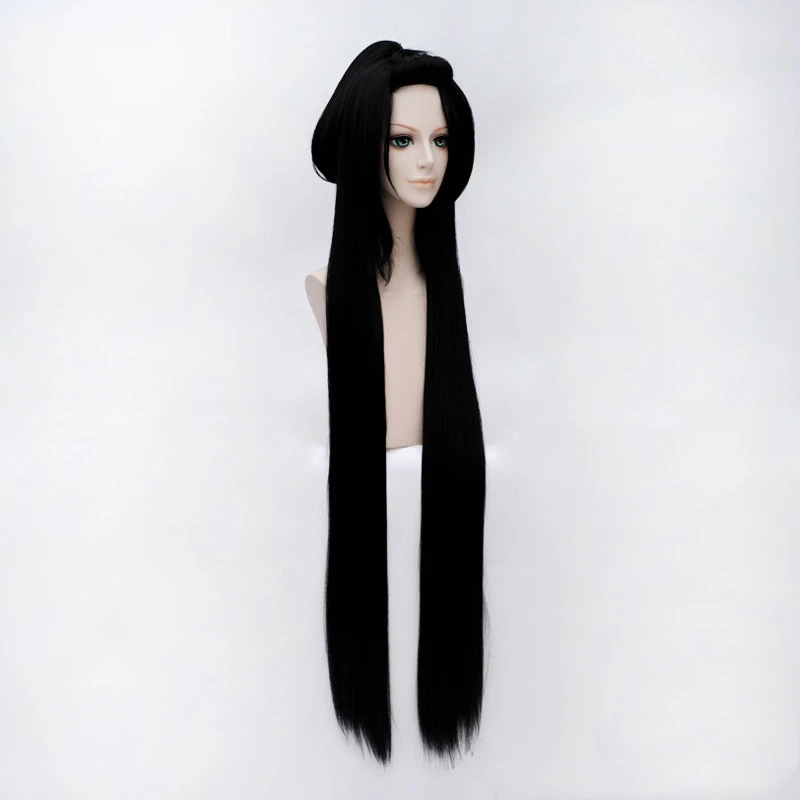 Alice-Wig 106) Heat Resistant Fiber Hairpiece Synthetic Hair Wig Anime Touken Ranbu Online Jiroutachi Black Long Cosplay Wig