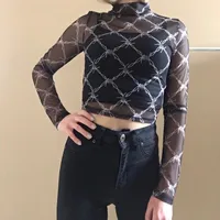 Suzanne Chain Print Mesh Long Sleeve Top 3