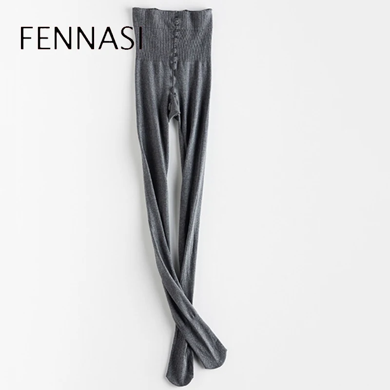FENNASI, сексуальные женские теплые колготки размера плюс, 300D, черные непрозрачные колготки с высокой талией, женские эластичные хлопковые колготки большого размера