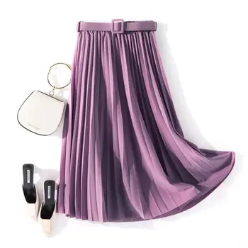 

Autumn Summer Women Skirt Vintage Elegant Midi Skirt 2020 New High Waist Pleated Skirts Womens Lady Party Casual Skirts Female