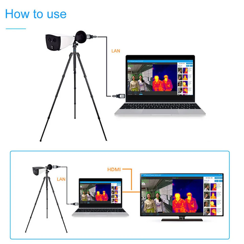 열 카메라 1080P IP 카메라 이미 저 termal 카메라 표시기 열 이미징 열 감지 카메라 용 쌍안 카메라