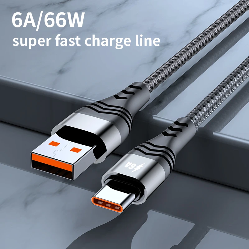 type of charger for android 6A 66W USB Type C Cable Fast Charging Cable 5A Data Cord Charger Cord For Samsung S20 Xiaomi Huawei P40 Pro 3M/2M/1M android charger Cables