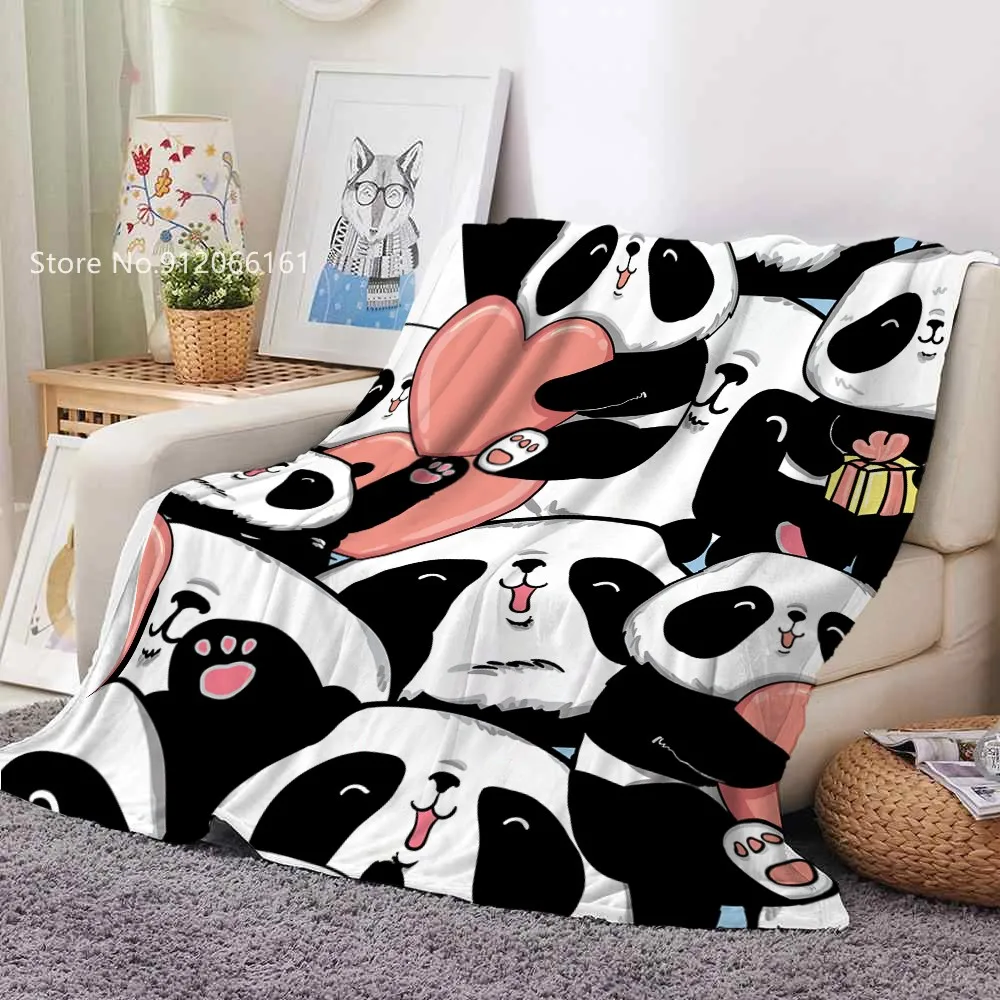 

Animal Panda Flannel Blanket Lovely Cartoon Bedspread For The Bed For Children Teen Fleece Blanket Home Textile Throw Blanket