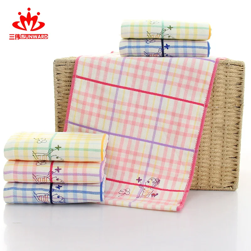 

Cartoon Children Pure Cotton Towel Soft Absorbent Baby Hand Towel Gift Customizable Embroidered Logo