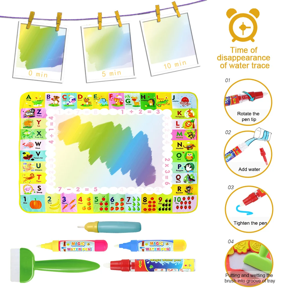 Water Drawing Mat With 2 Pen Painting Mat Toys For Baby Kids Set