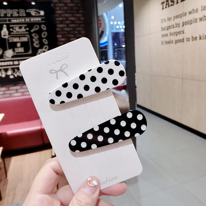 C as the photo Новая одежда для маленькой девочки 2 шт./компл. Горячая Для женщин Акриловые точка зажим для волос, лента для волос заколка для волос обруч для волос, заколка для волос аксессуары Красота Инструменты для укладки волос - Цвет: C as the photo
