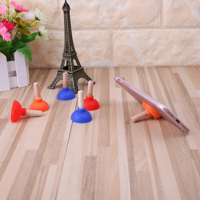 flexible phone holder Mini Colorful Toilet Shape Plunger Holder Sucker Stand For Mobile Phone PSP 37MC wall phone holder