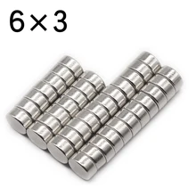 10-100 pcs 6x3 Mini Refrigerator Small Round Magnetic Sheet Neodymium Magnet N35 Super Powerful Small Round Block Wholesale