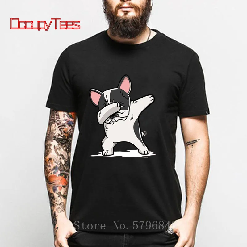 

Funny Funny Dabbing Pied French Bulldog Dog Lover Tshirt Men 100 Percent Cotton pet week 3D T Shirt 2020 Hip Pop Animals Clothes